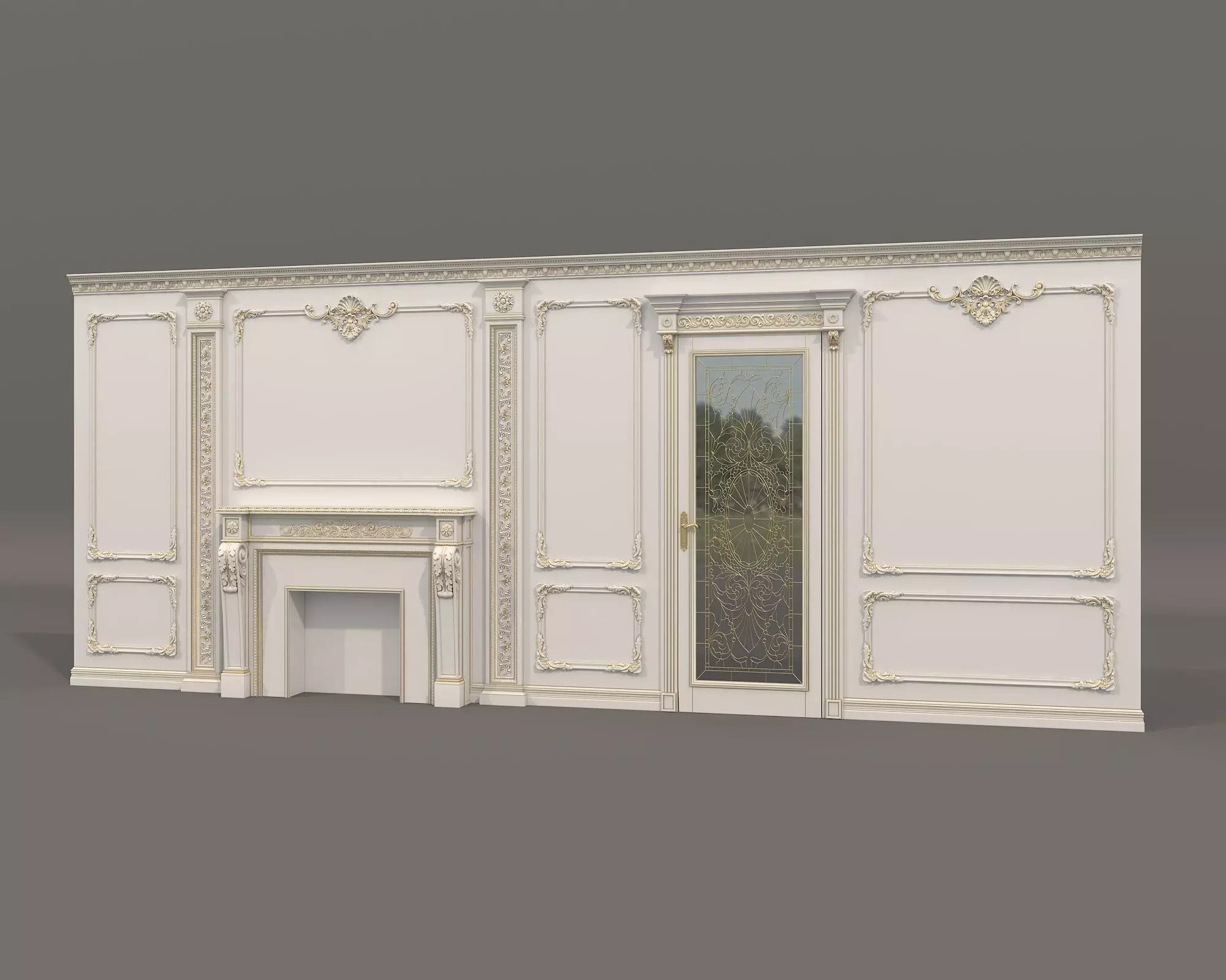 Wall Molding in Classic French style 42 3D model_1