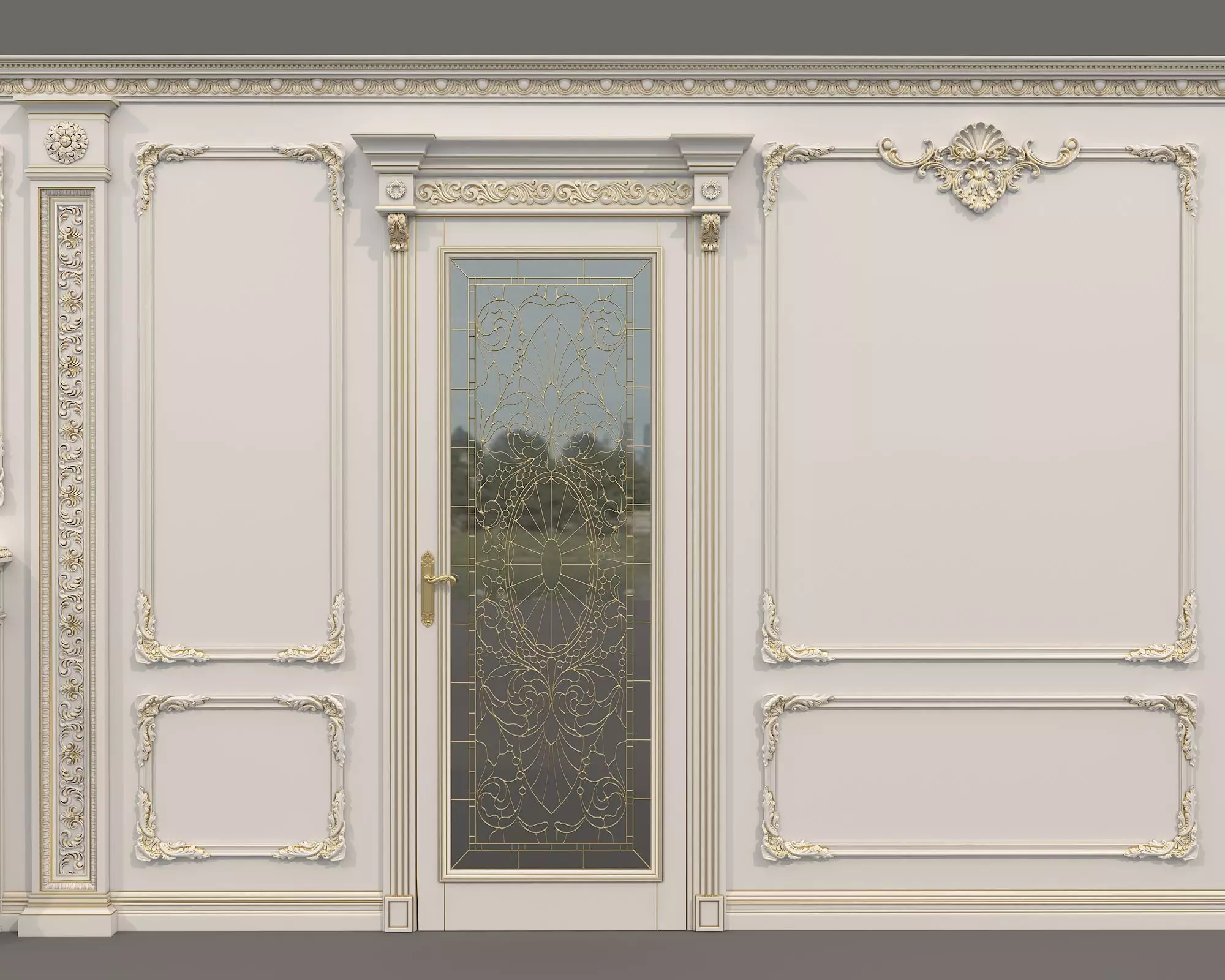 Wall Molding in Classic French style 42 3D model_5