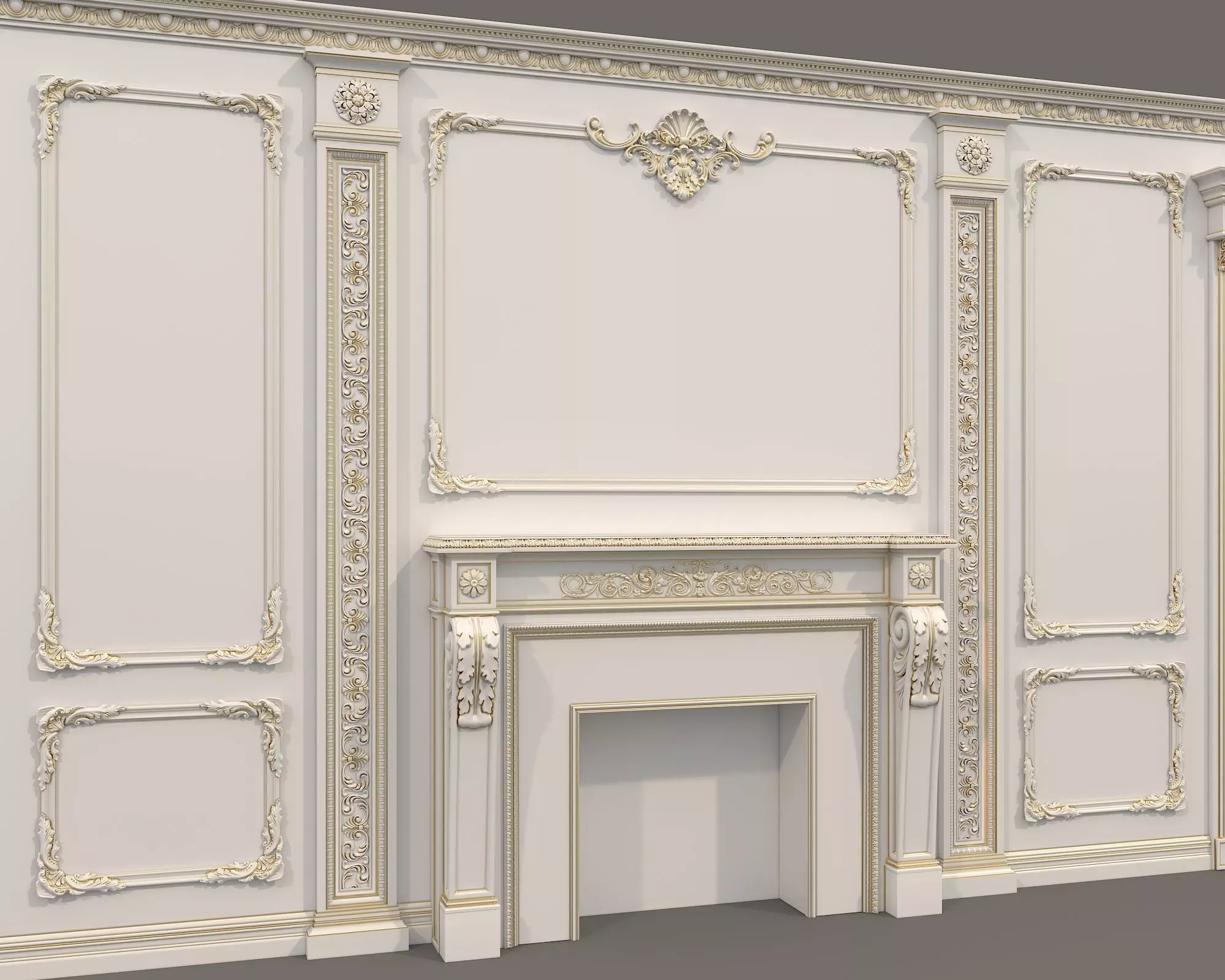 Wall Molding in Classic French style 42 3D model_3