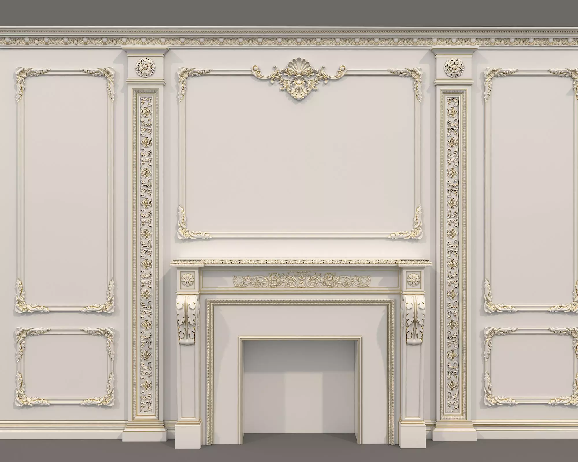 Wall Molding in Classic French style 42 3D model_6