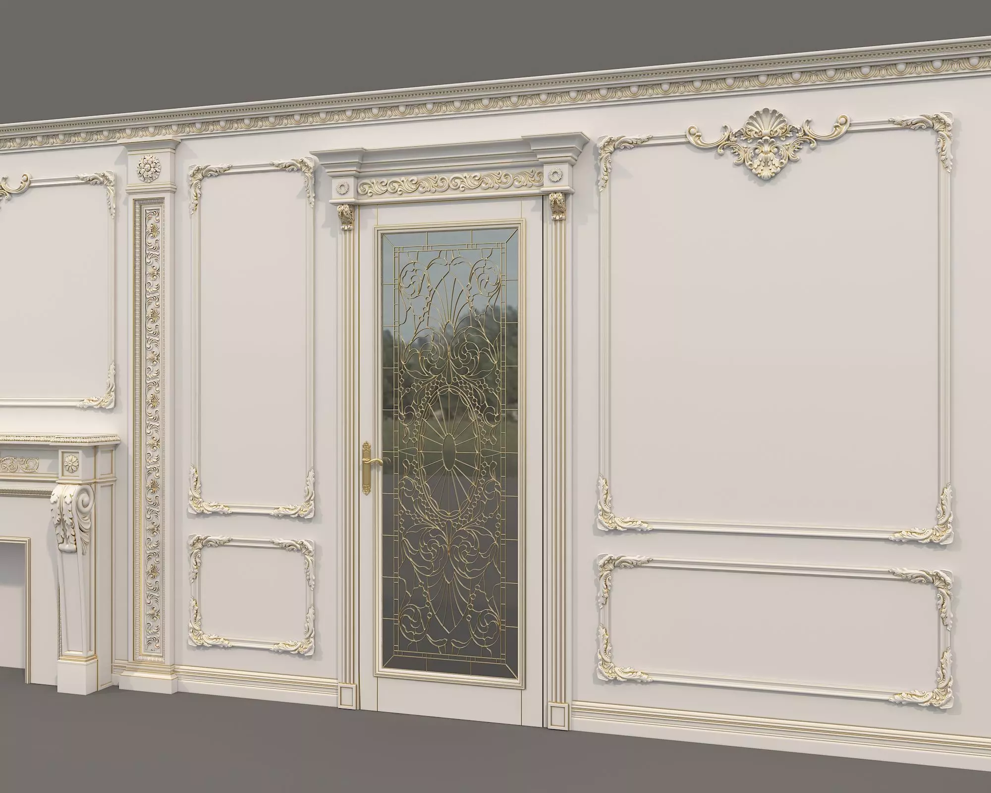 Wall Molding in Classic French style 42 3D model_2
