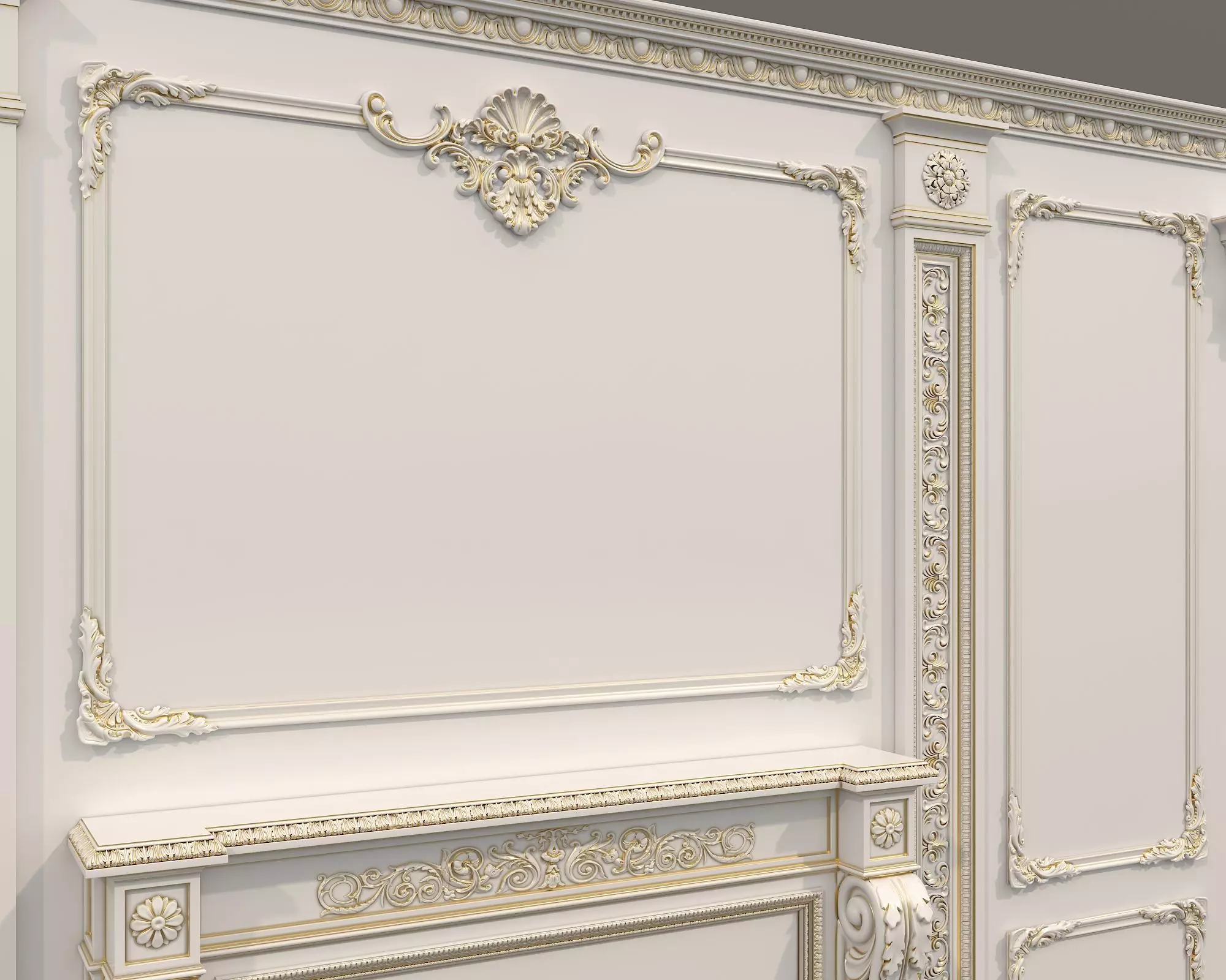 Wall Molding in Classic French style 42 3D model_7