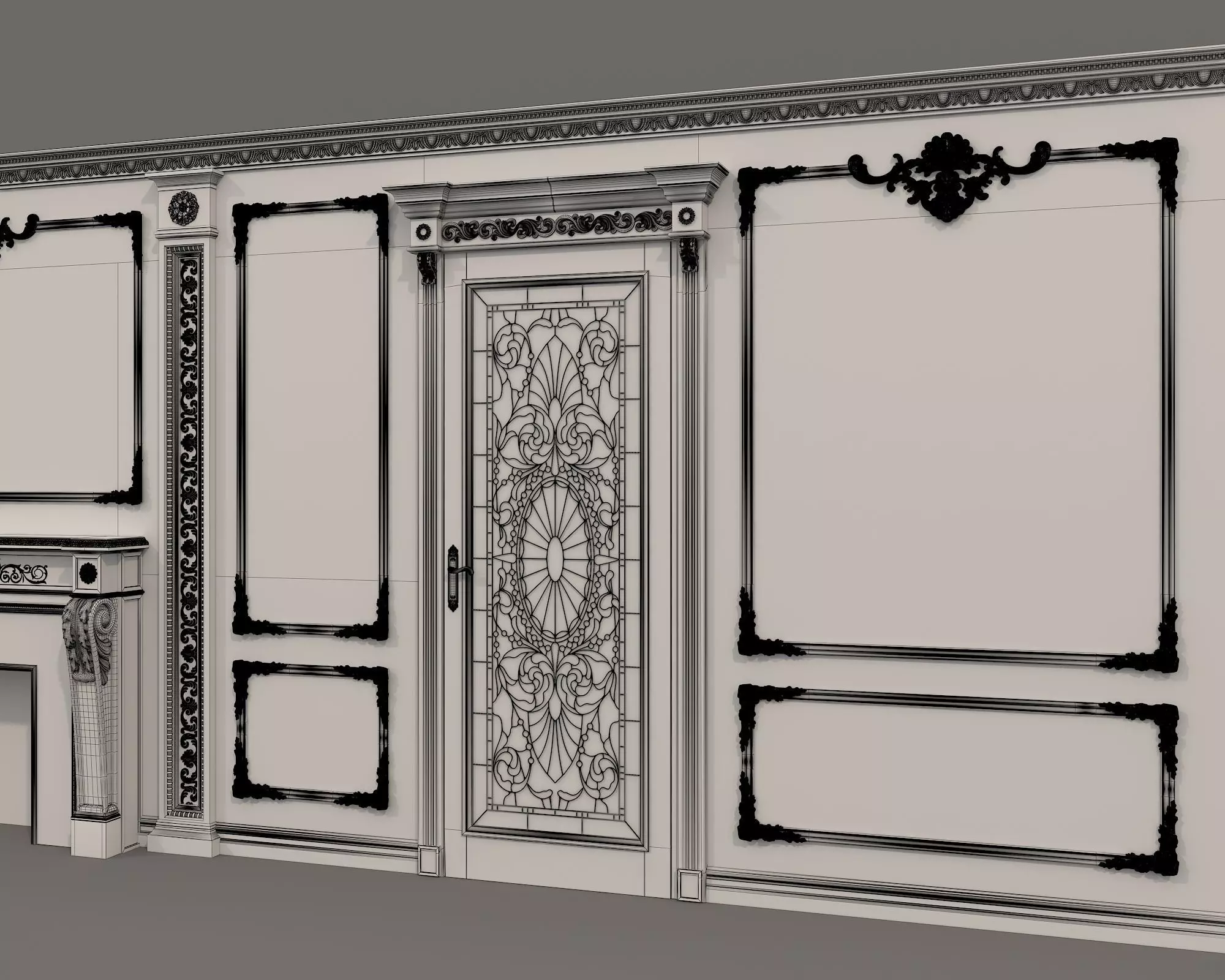 Wall Molding in Classic French style 42 3D model_8