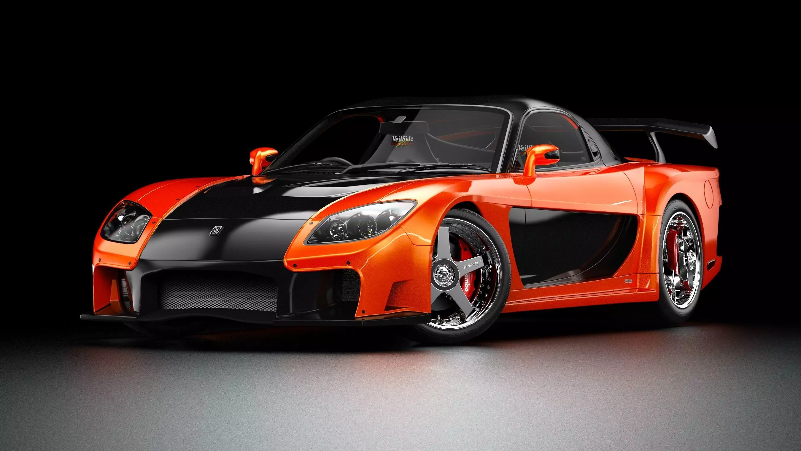 Veilside Mazda RX-7 Low-poly 3D model_3