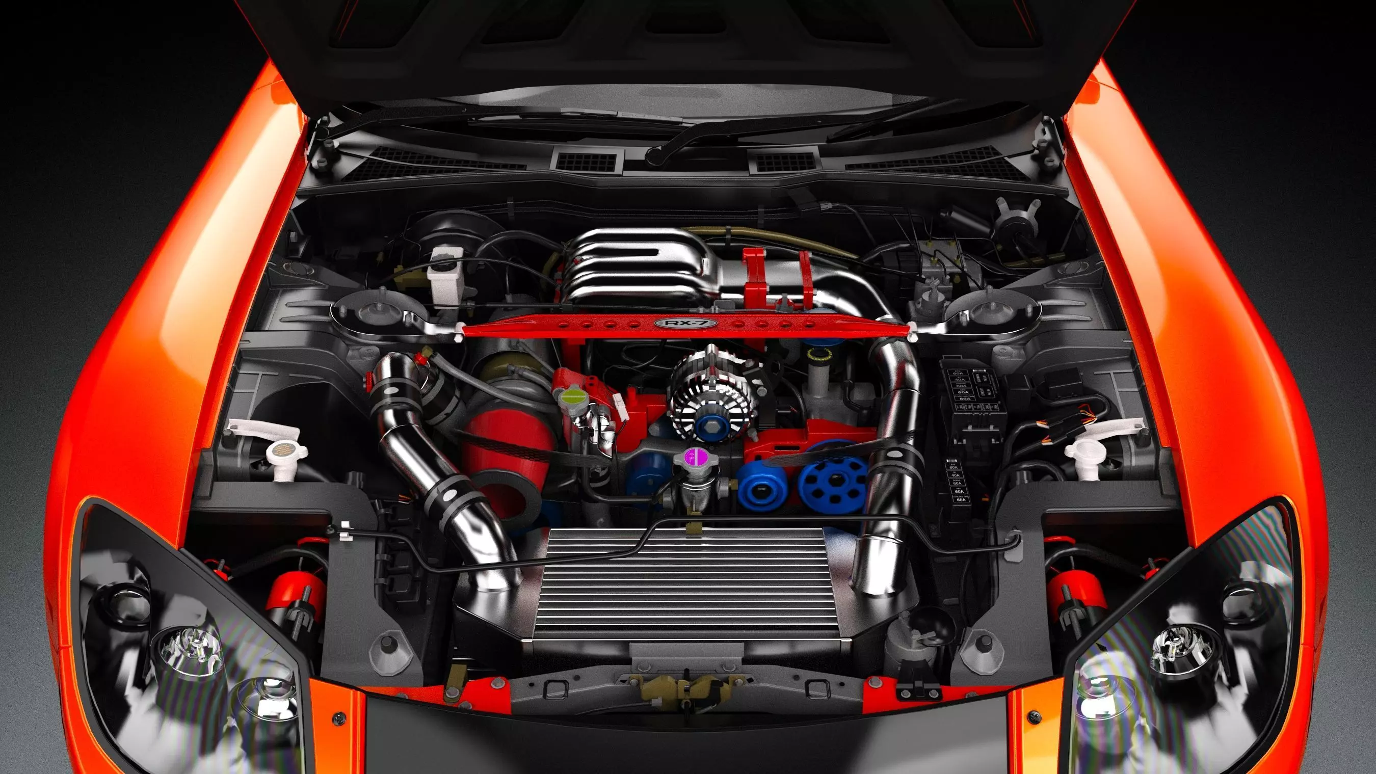 Veilside Mazda RX-7 Low-poly 3D model_9