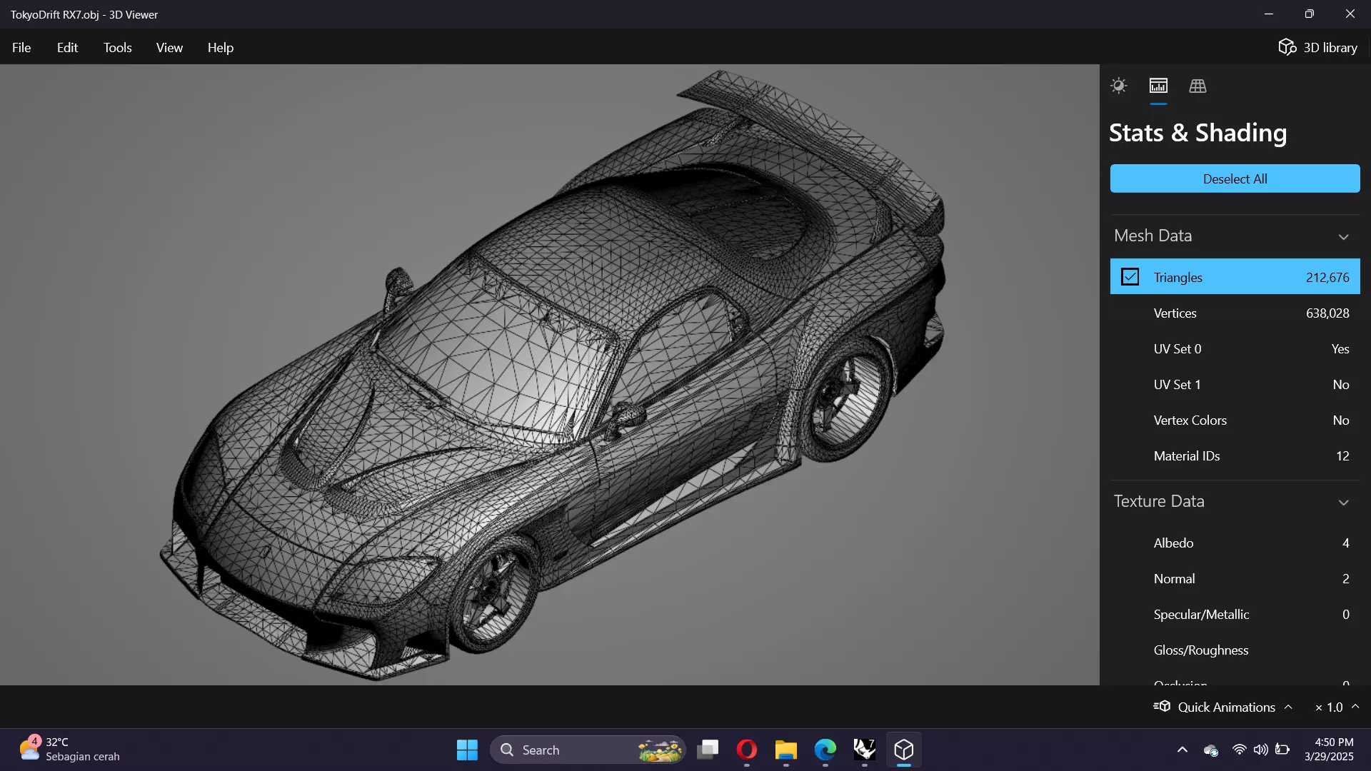 Veilside Mazda RX-7 Low-poly 3D model_24