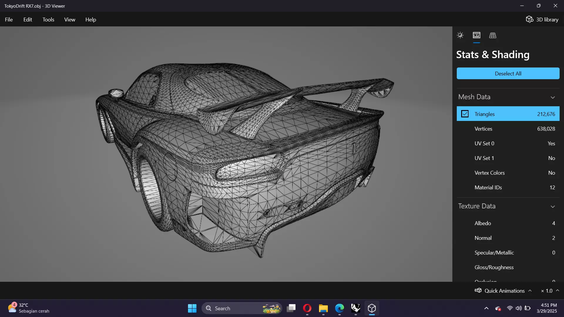 Veilside Mazda RX-7 Low-poly 3D model_25