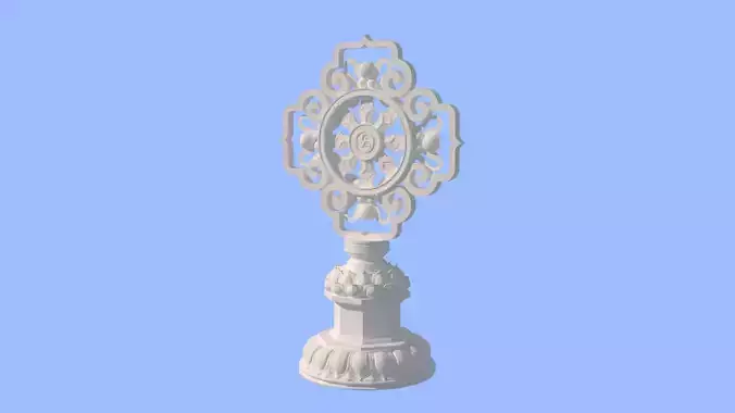 Southeast Asian Dharma Wheel Ornament 3D Model