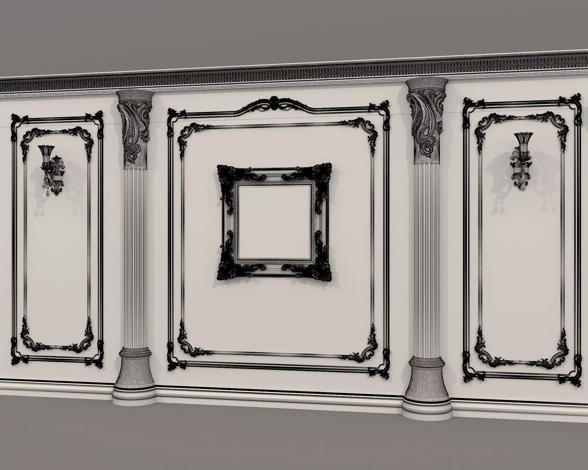 Wall Molding in Classic French style 48 3D model_10