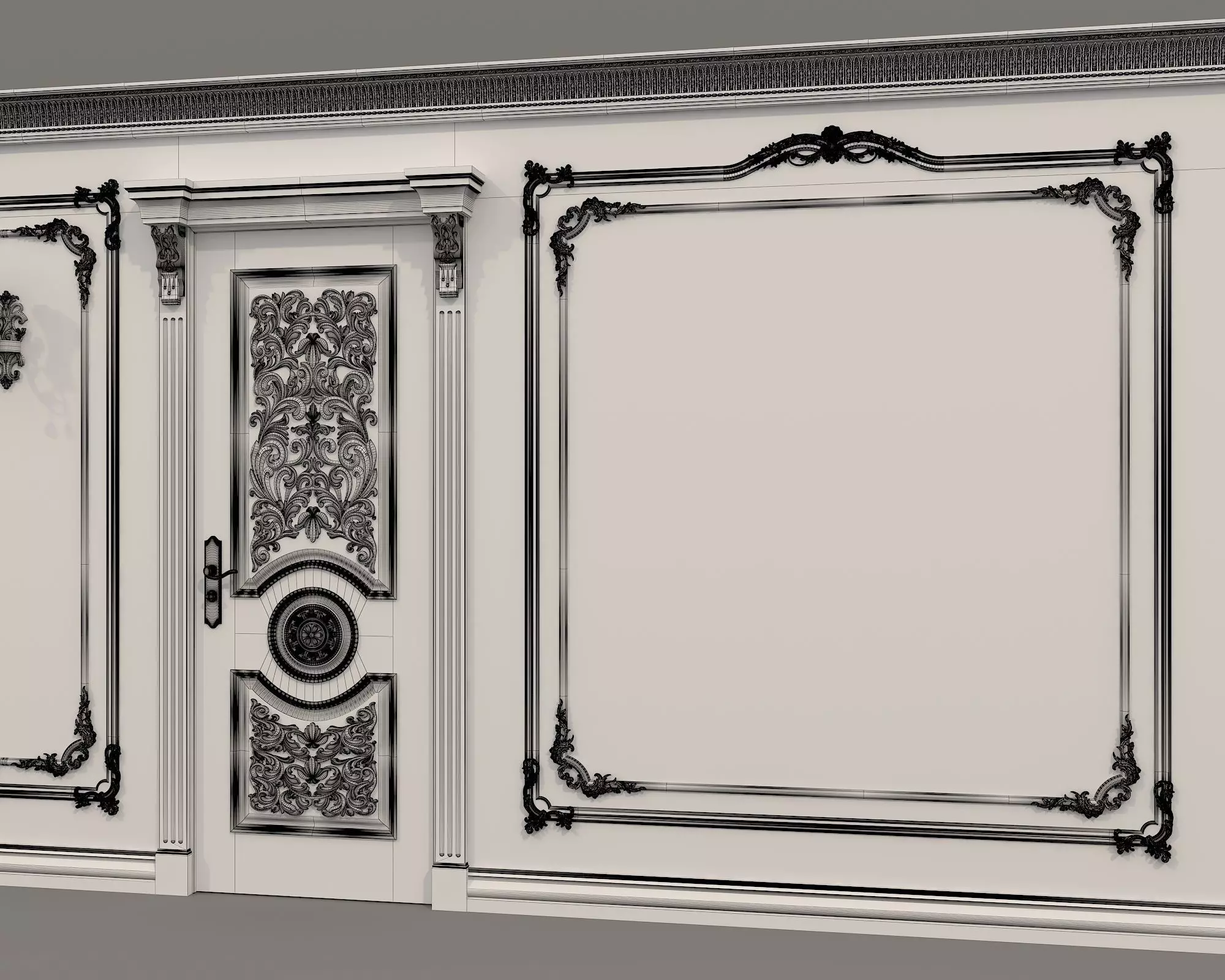 Wall Molding in Classic French style 48 3D model_11