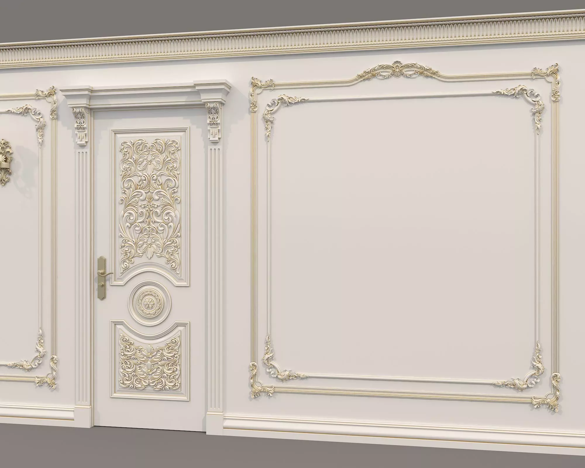 Wall Molding in Classic French style 48 3D model_6