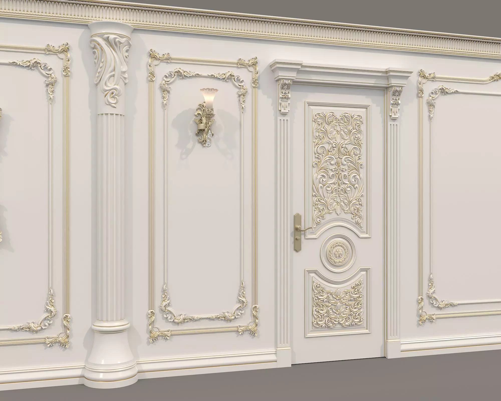 Wall Molding in Classic French style 48 3D model_5