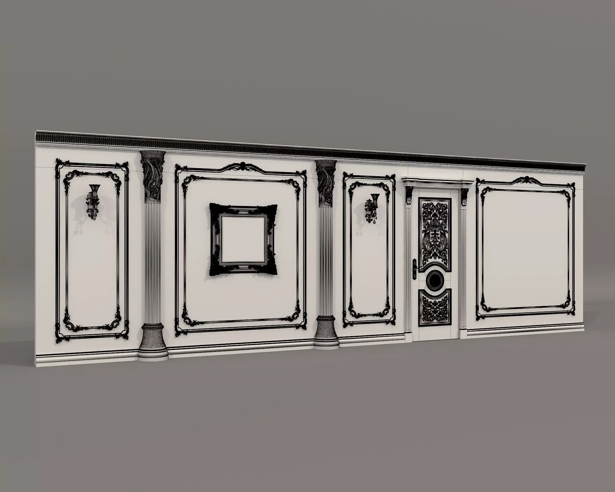 Wall Molding in Classic French style 48 3D model_9