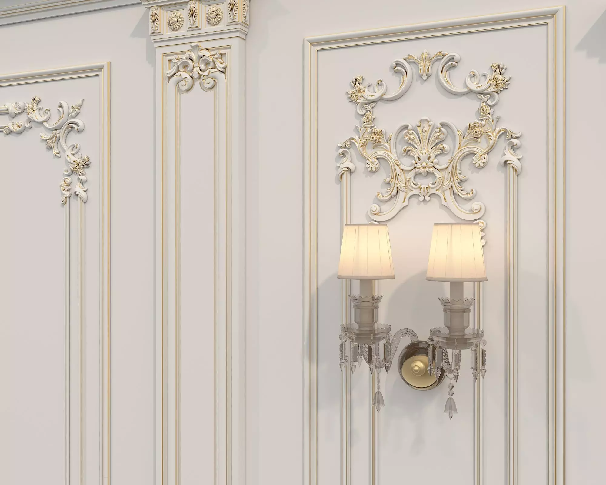 Wall Molding in Classic French style 49 3D model_7