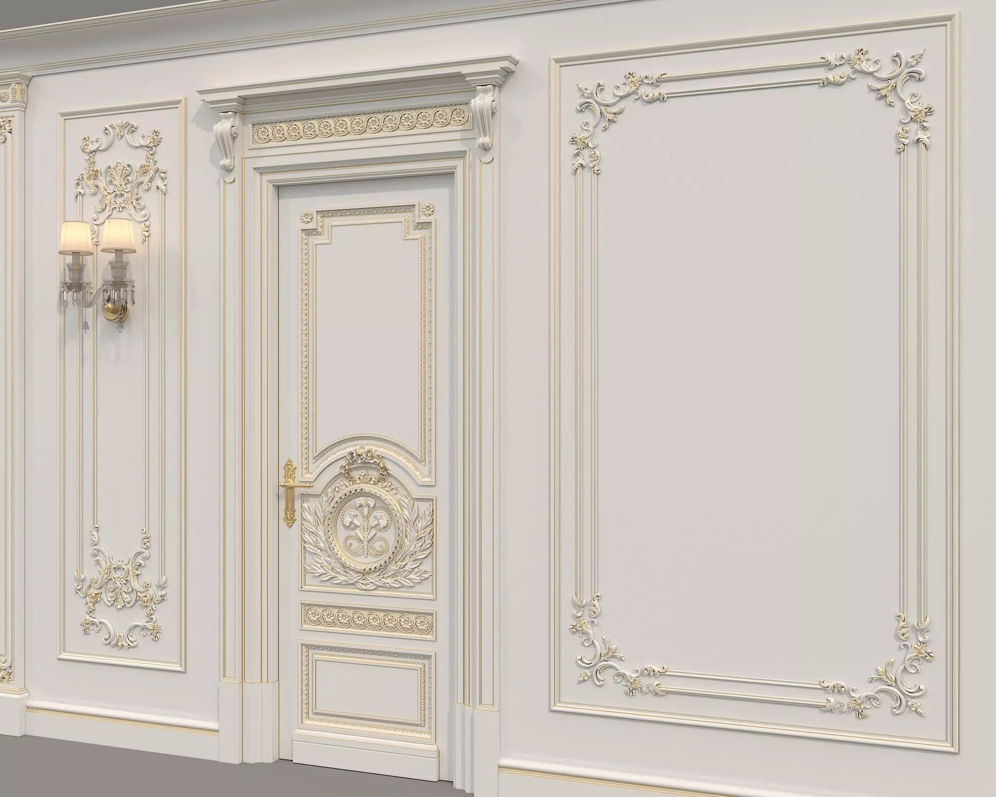 Wall Molding in Classic French style 49 3D model_6
