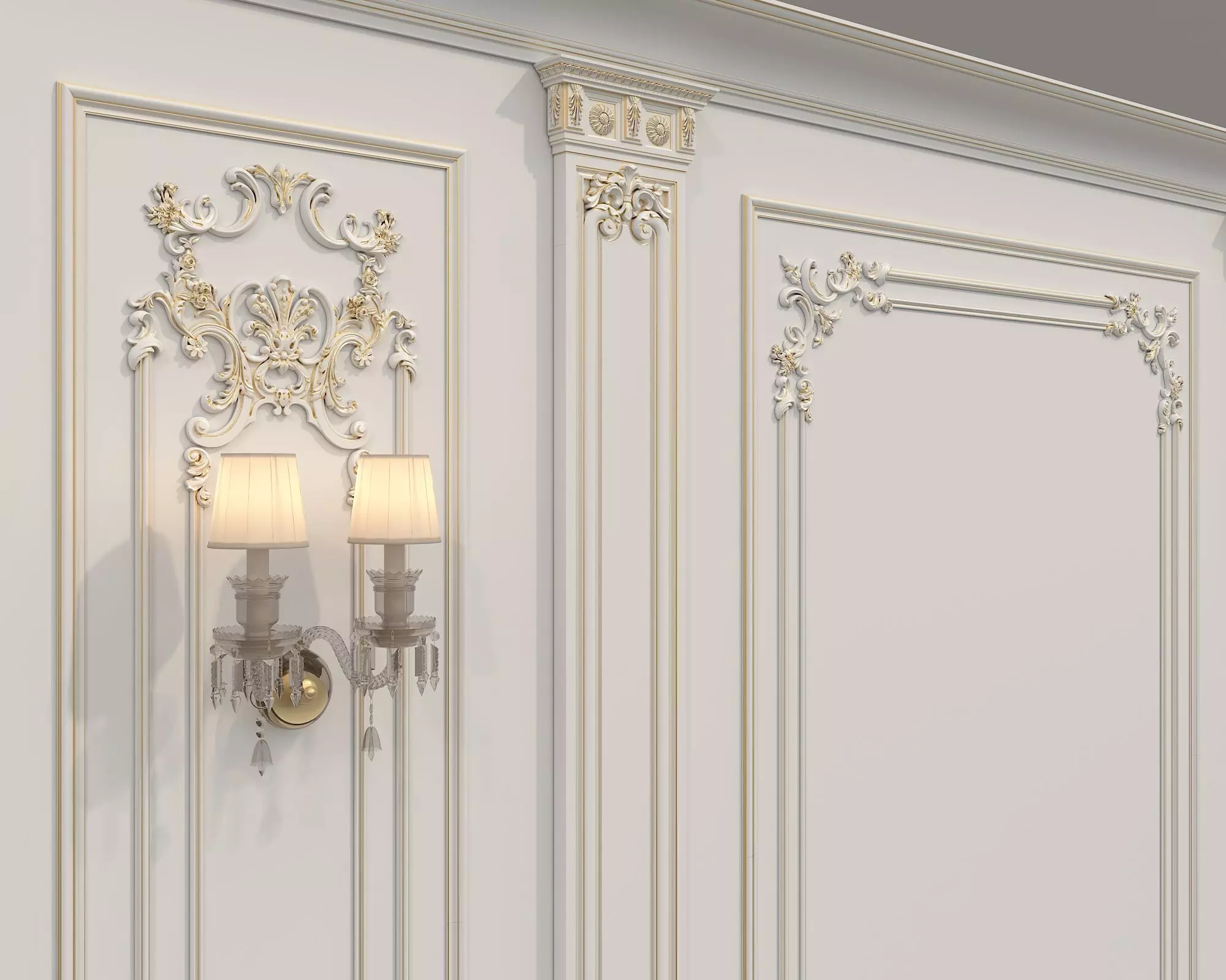 Wall Molding in Classic French style 49 3D model_5