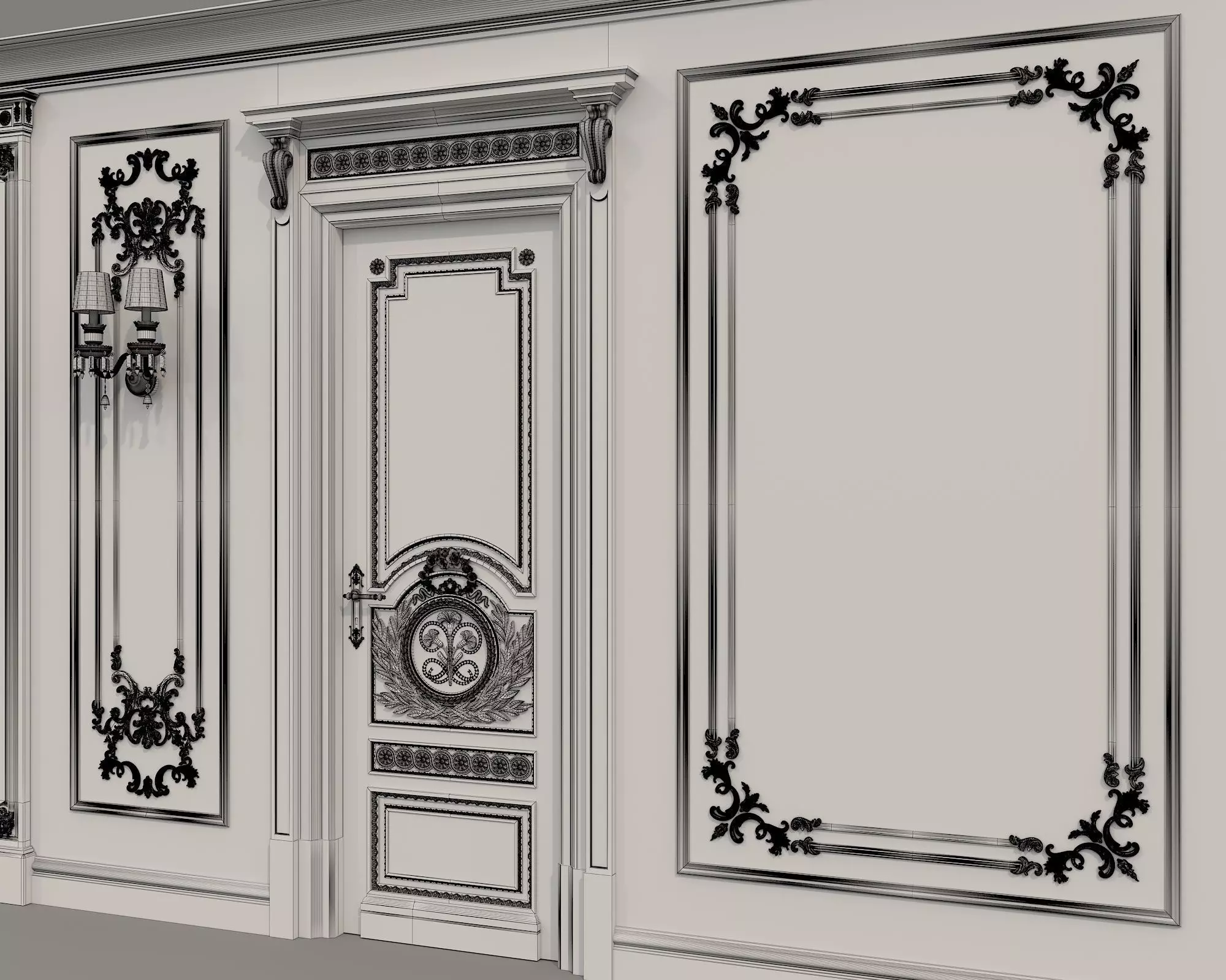 Wall Molding in Classic French style 49 3D model_10