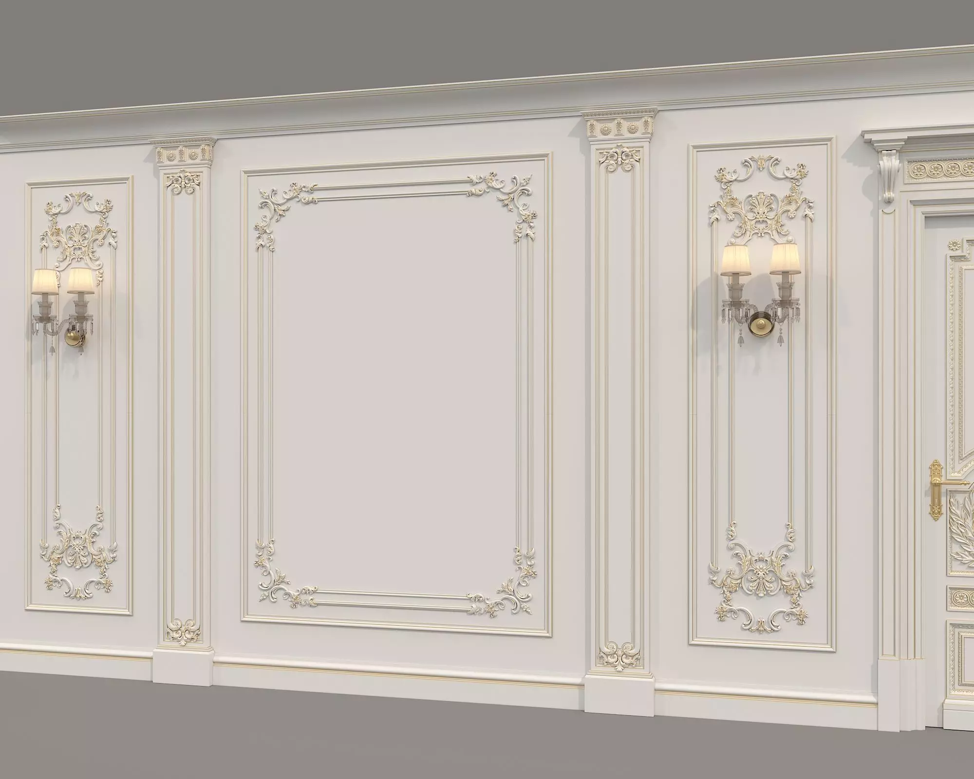 Wall Molding in Classic French style 49 3D model_3