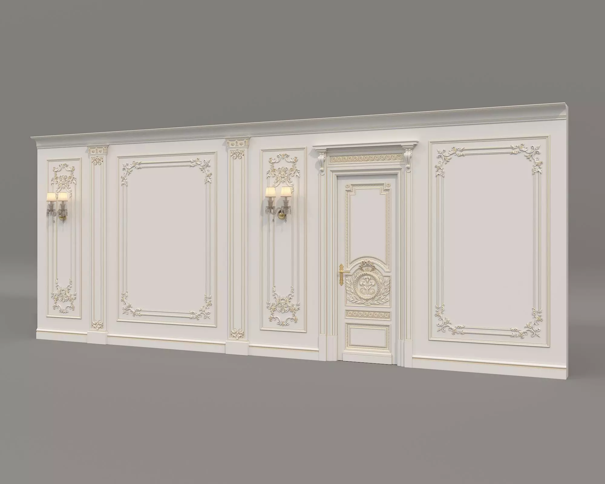 Wall Molding in Classic French style 49 3D model_1
