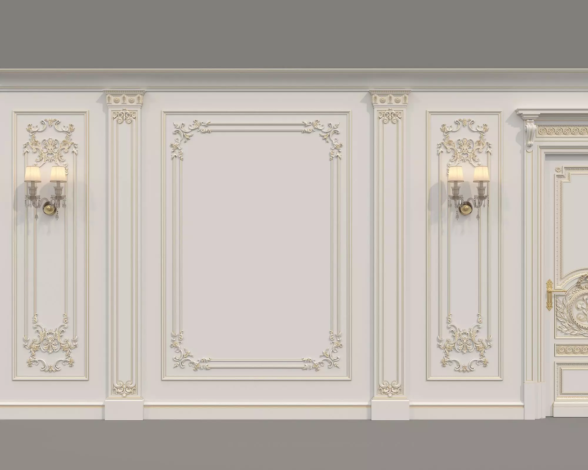 Wall Molding in Classic French style 49 3D model_4