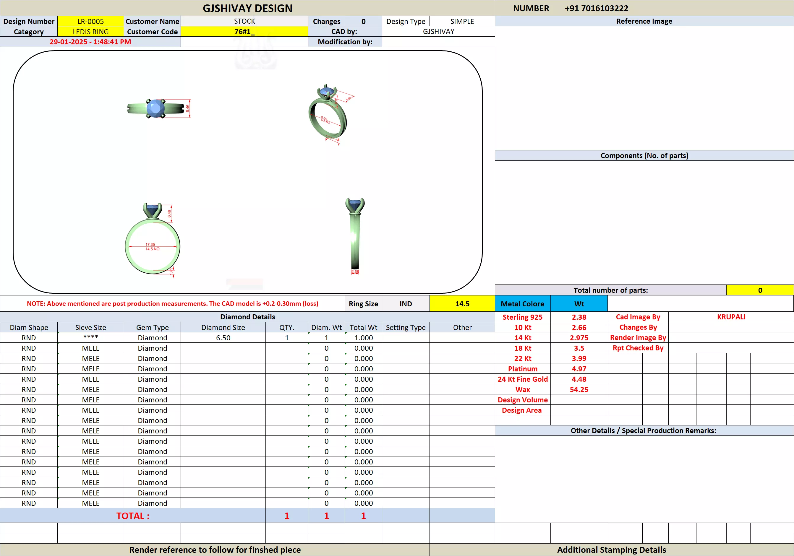 Round Diamond Solitaire Ring 3D print model_8
