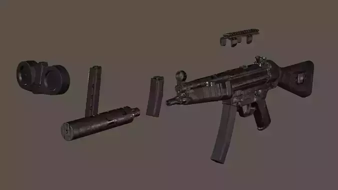 Ultimate MP5 Pack Low-Poly 3D Model