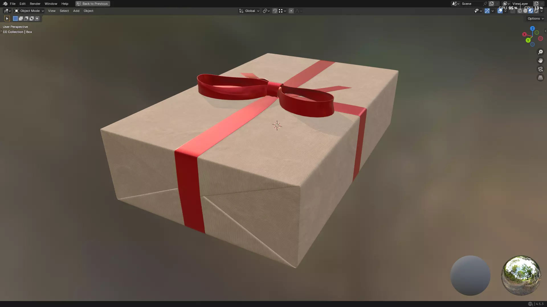Wrapped Gift Box PBR 11 3D model_10