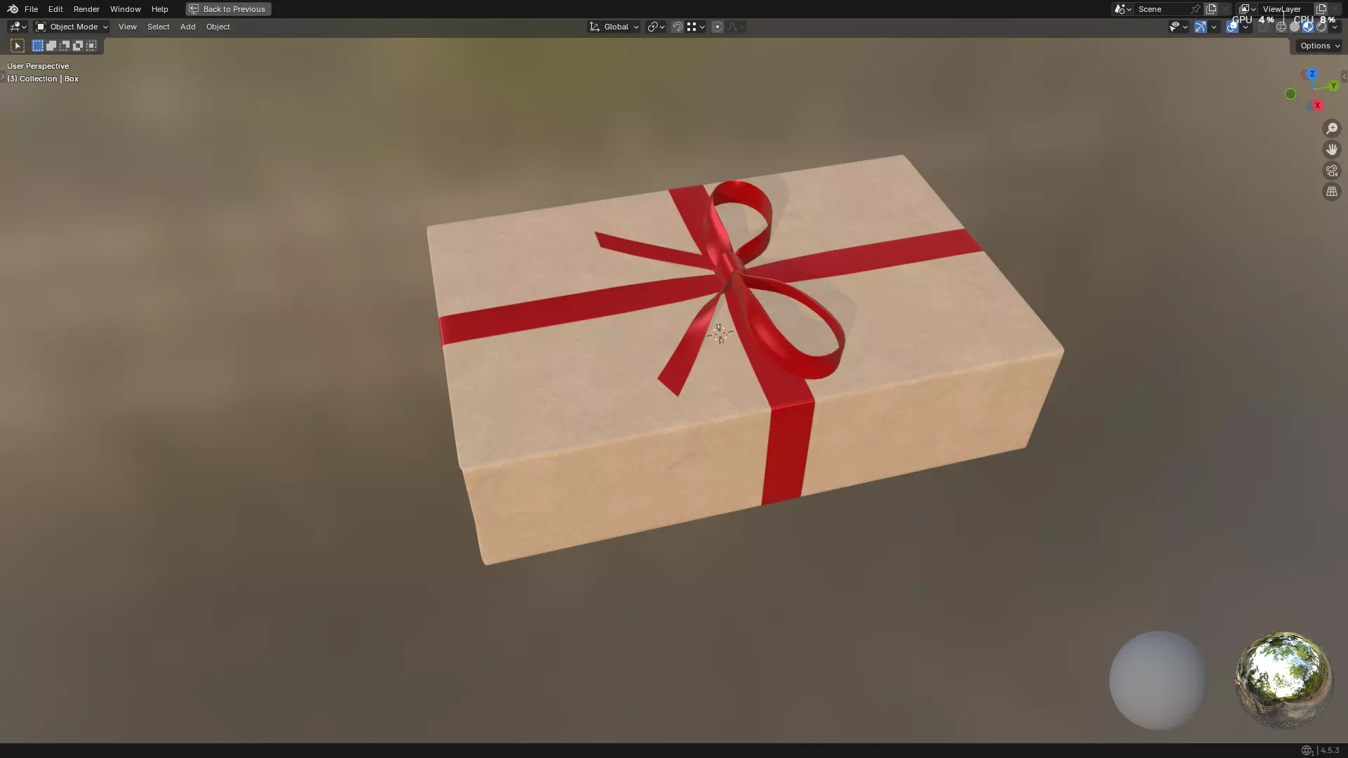 Wrapped Gift Box PBR 11 3D model_6