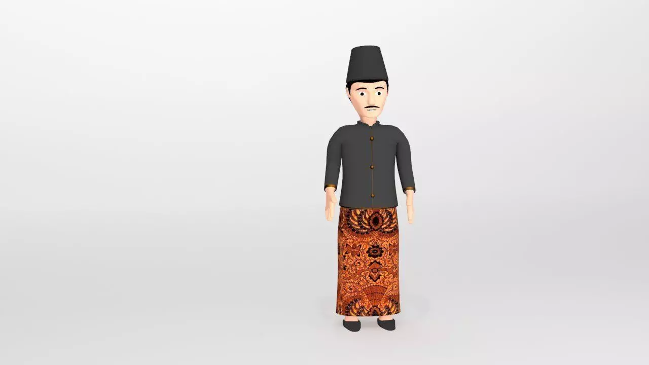 adipati mrapat character indonesian Low-poly 3D model_0