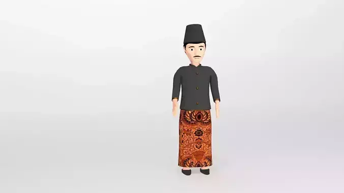 adipati mrapat character indonesian Low-poly 3D model