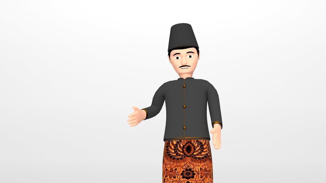 adipati mrapat character indonesian Low-poly 3D model_1