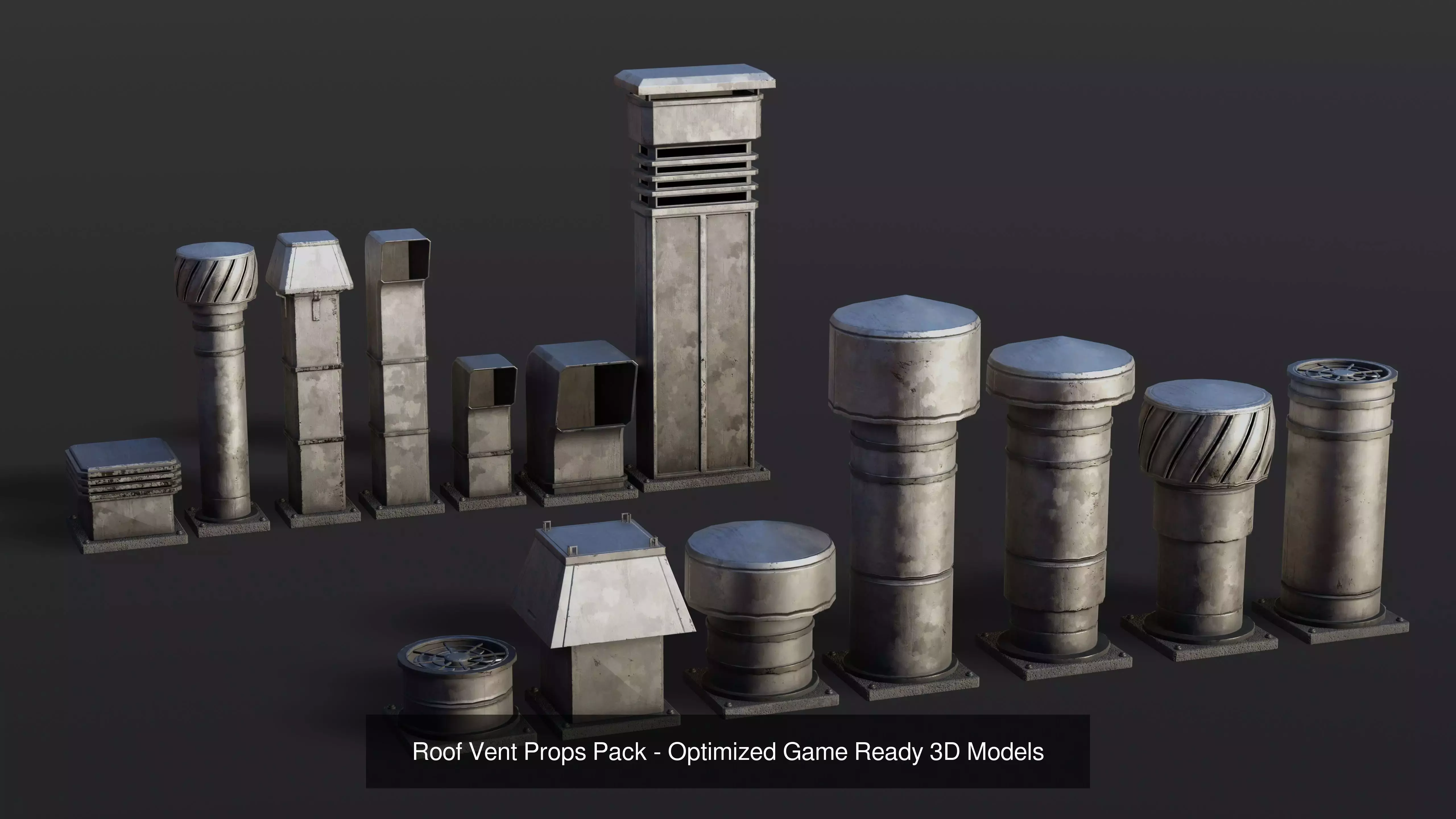 Roof Elements Pack - Industrial Props Collection _1