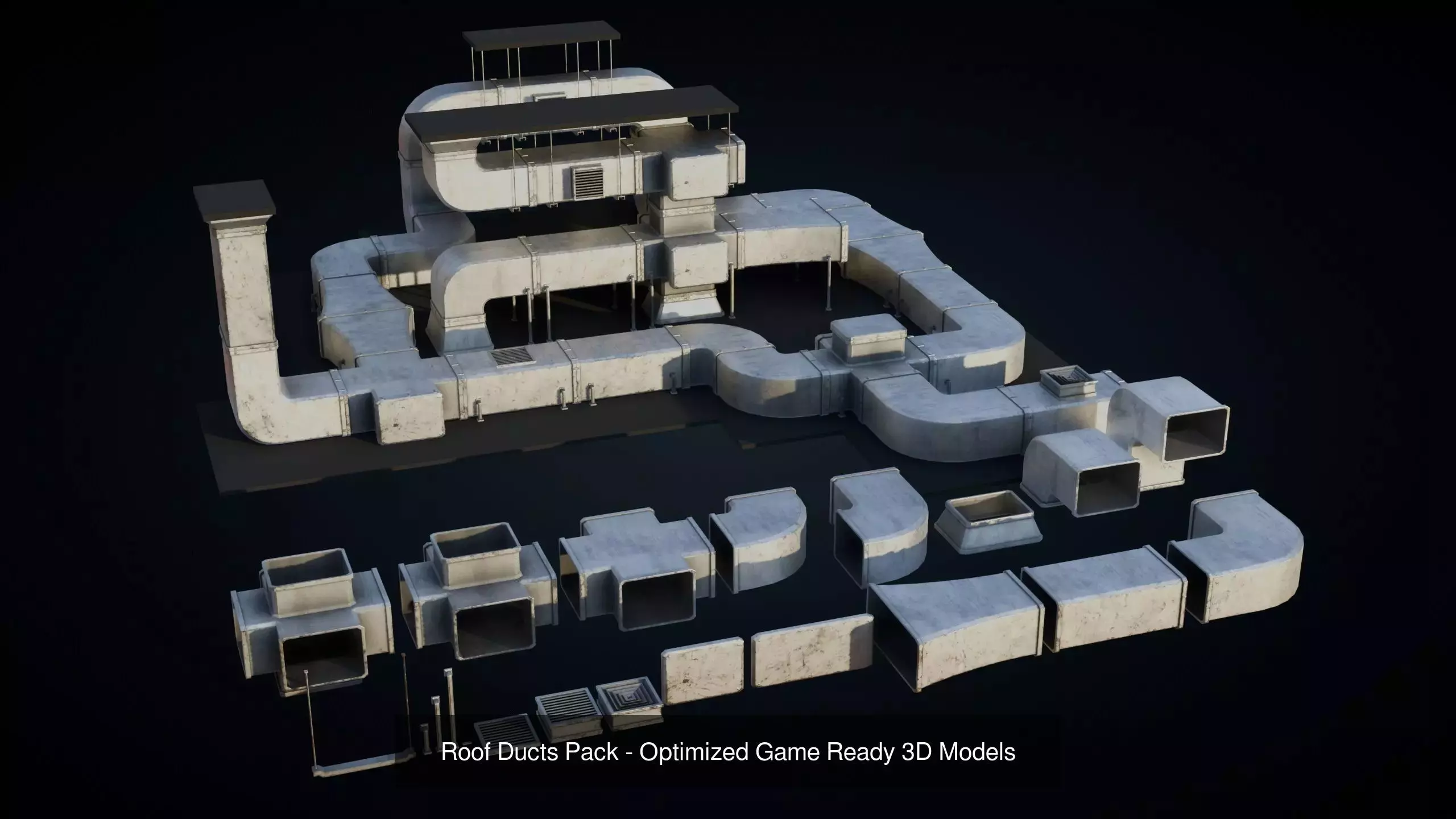 Roof Elements Pack - Industrial Props Collection _4