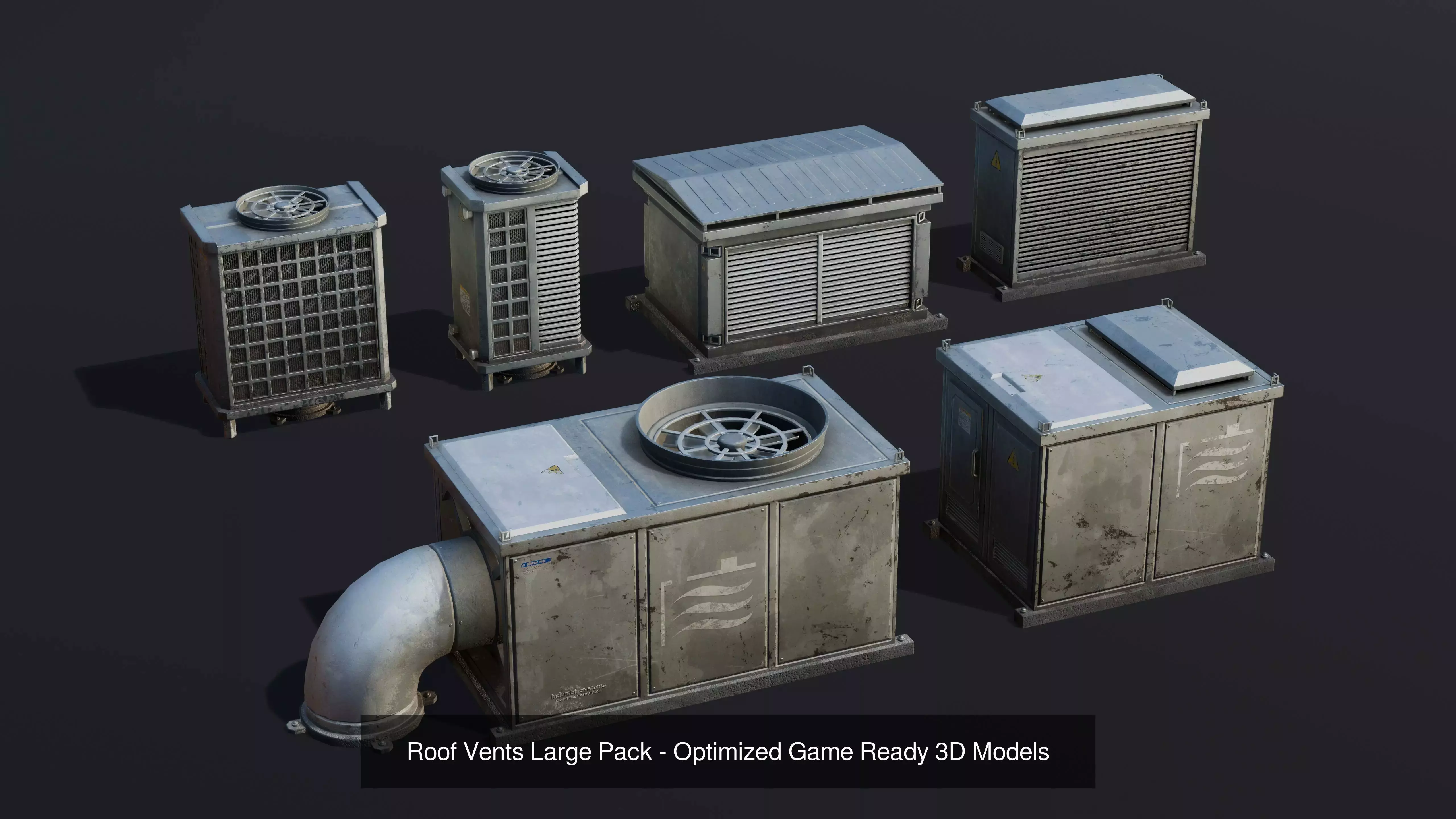 Roof Elements Pack - Industrial Props Collection _3