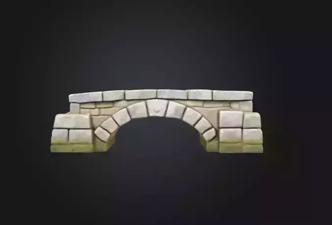 Stone Archway Bridge Low-poly 3D model 4