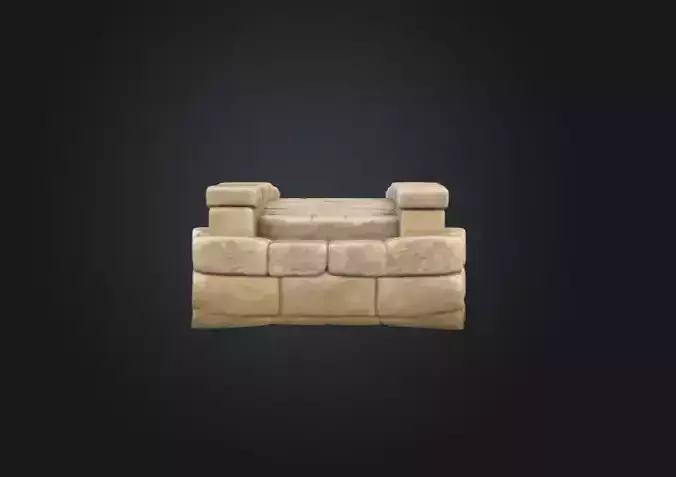 Stone Archway Bridge Low-poly 3D model 5
