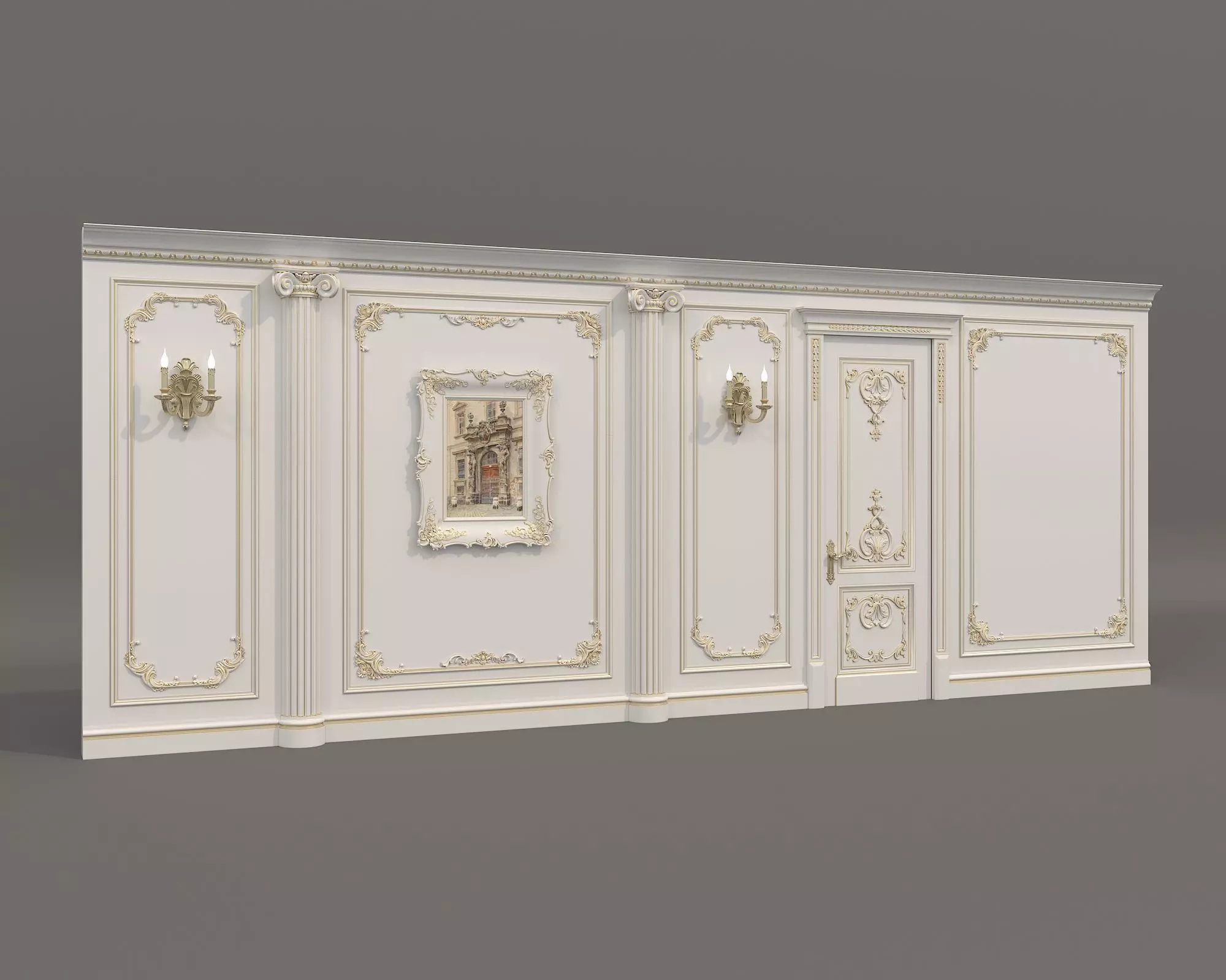 Wall Molding in Classic French style 50 3D model_0