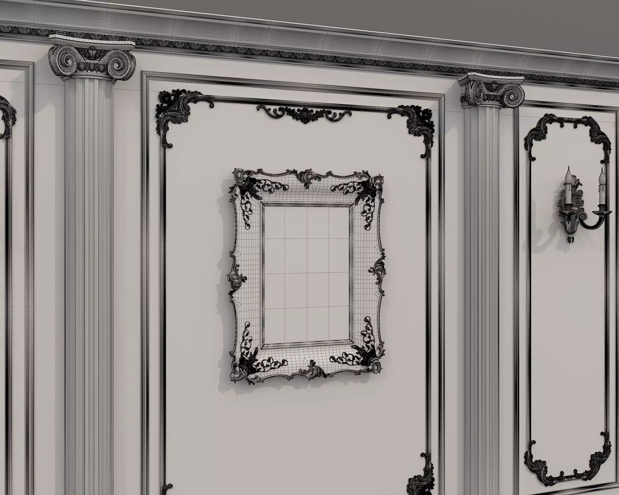 Wall Molding in Classic French style 50 3D model_10