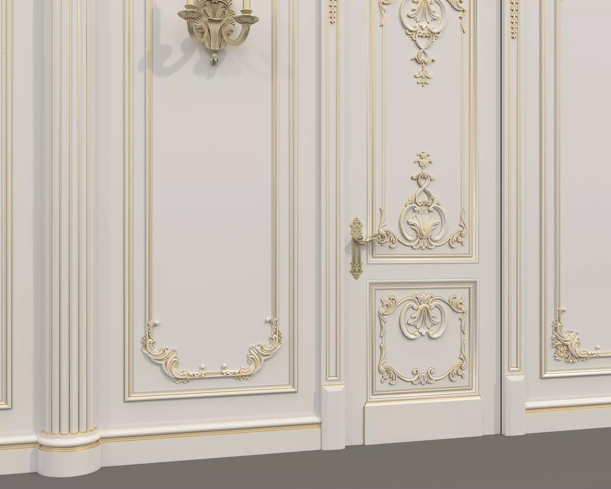 Wall Molding in Classic French style 50 3D model_7