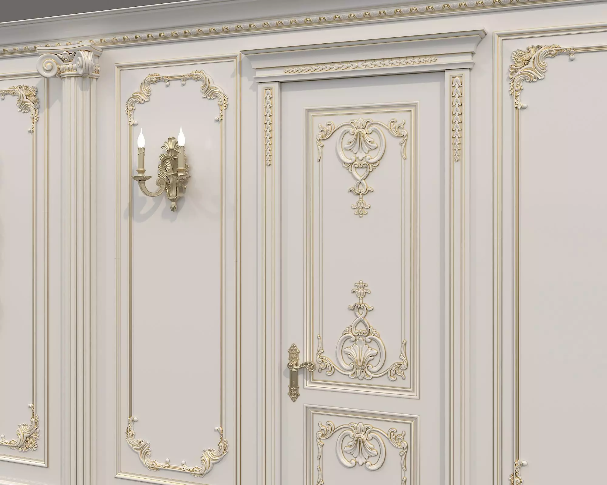 Wall Molding in Classic French style 50 3D model_6