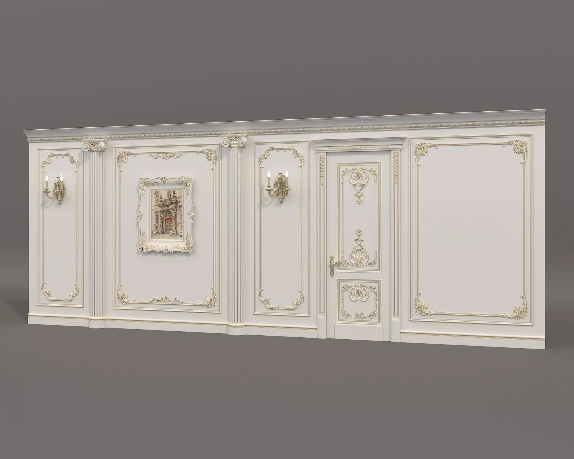 Wall Molding in Classic French style 50 3D model_1