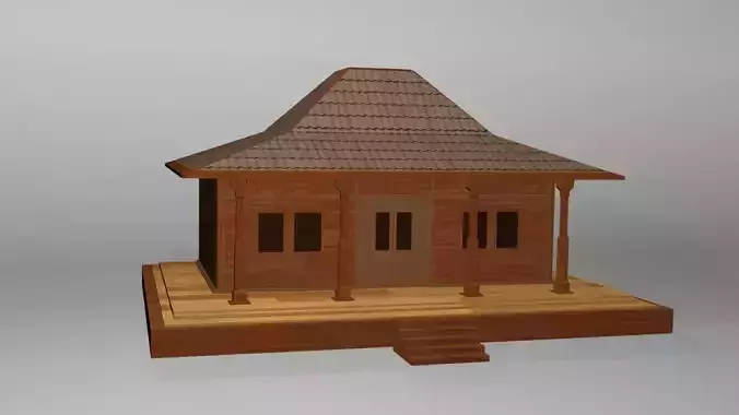 House wooden with roof