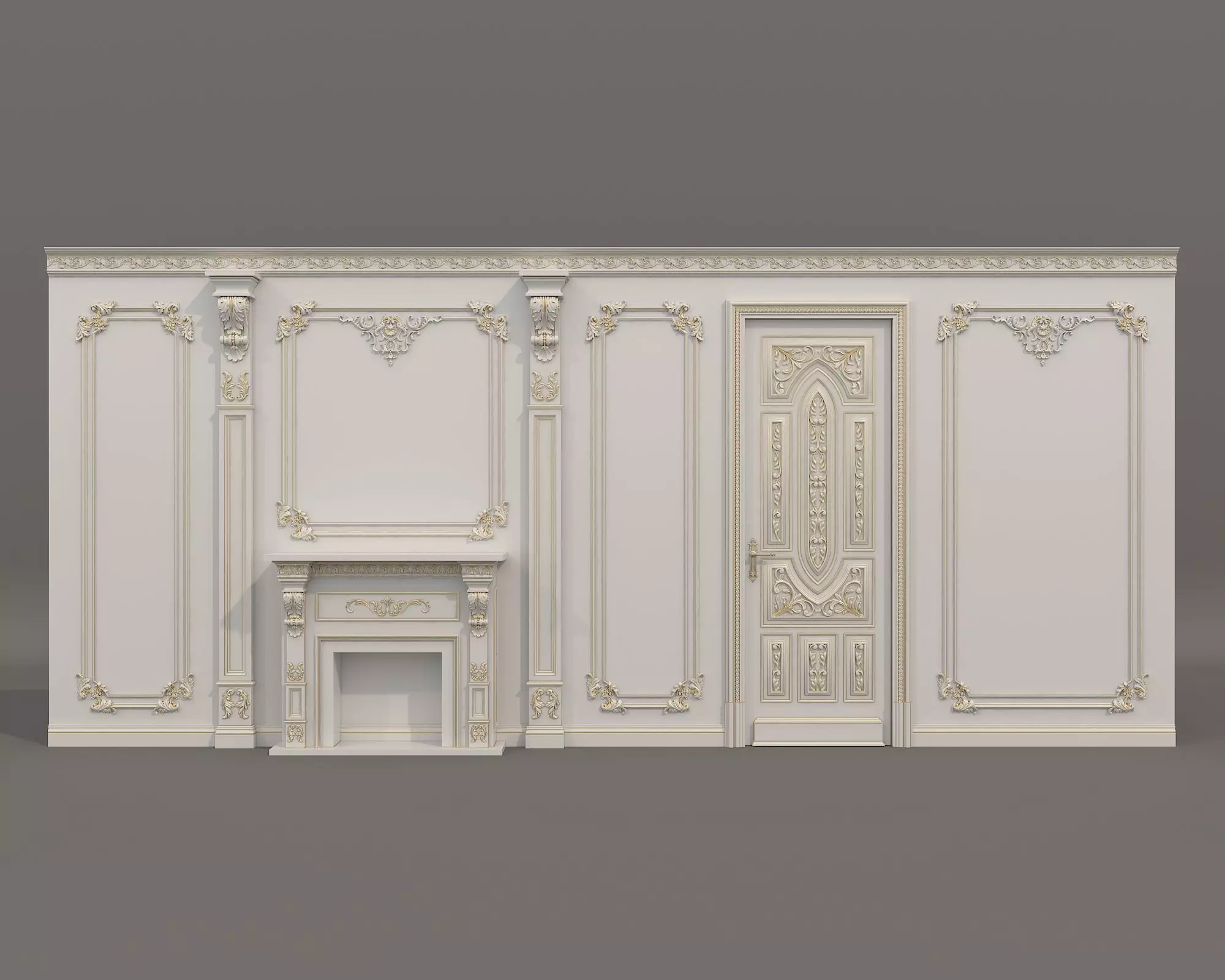 Wall Molding in Classic French style 51 3D model_2