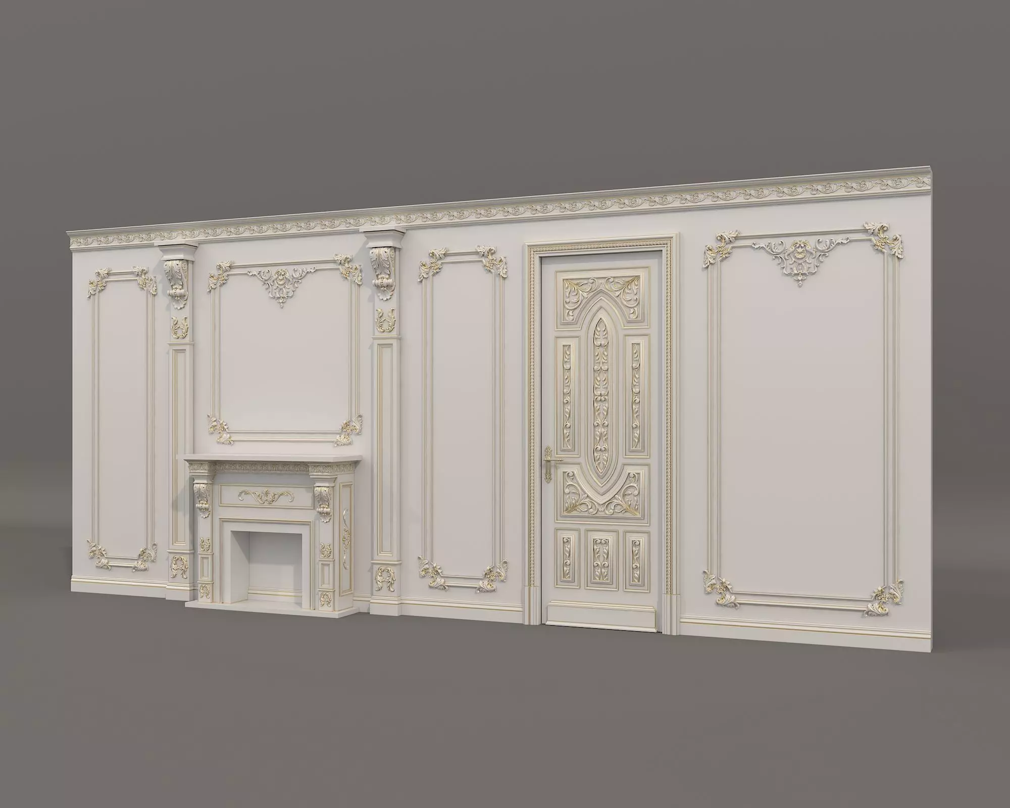 Wall Molding in Classic French style 51 3D model_1