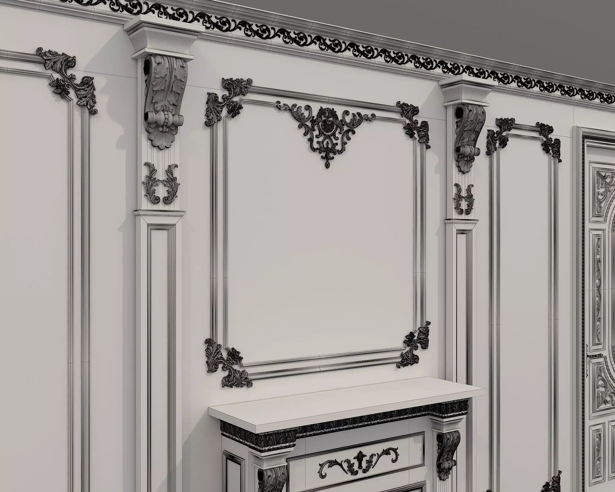 Wall Molding in Classic French style 51 3D model_8