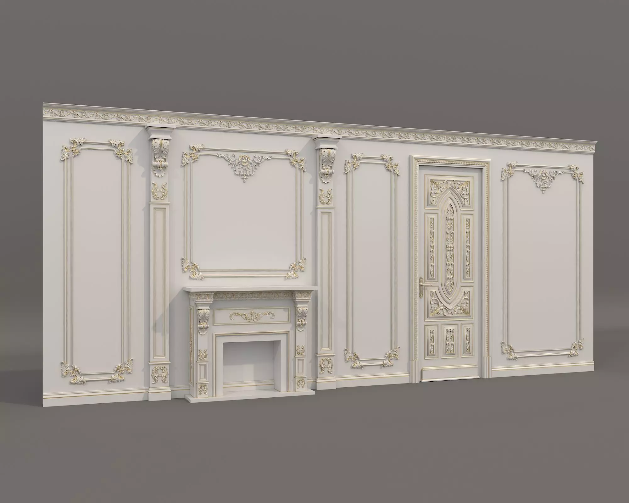 Wall Molding in Classic French style 51 3D model_0