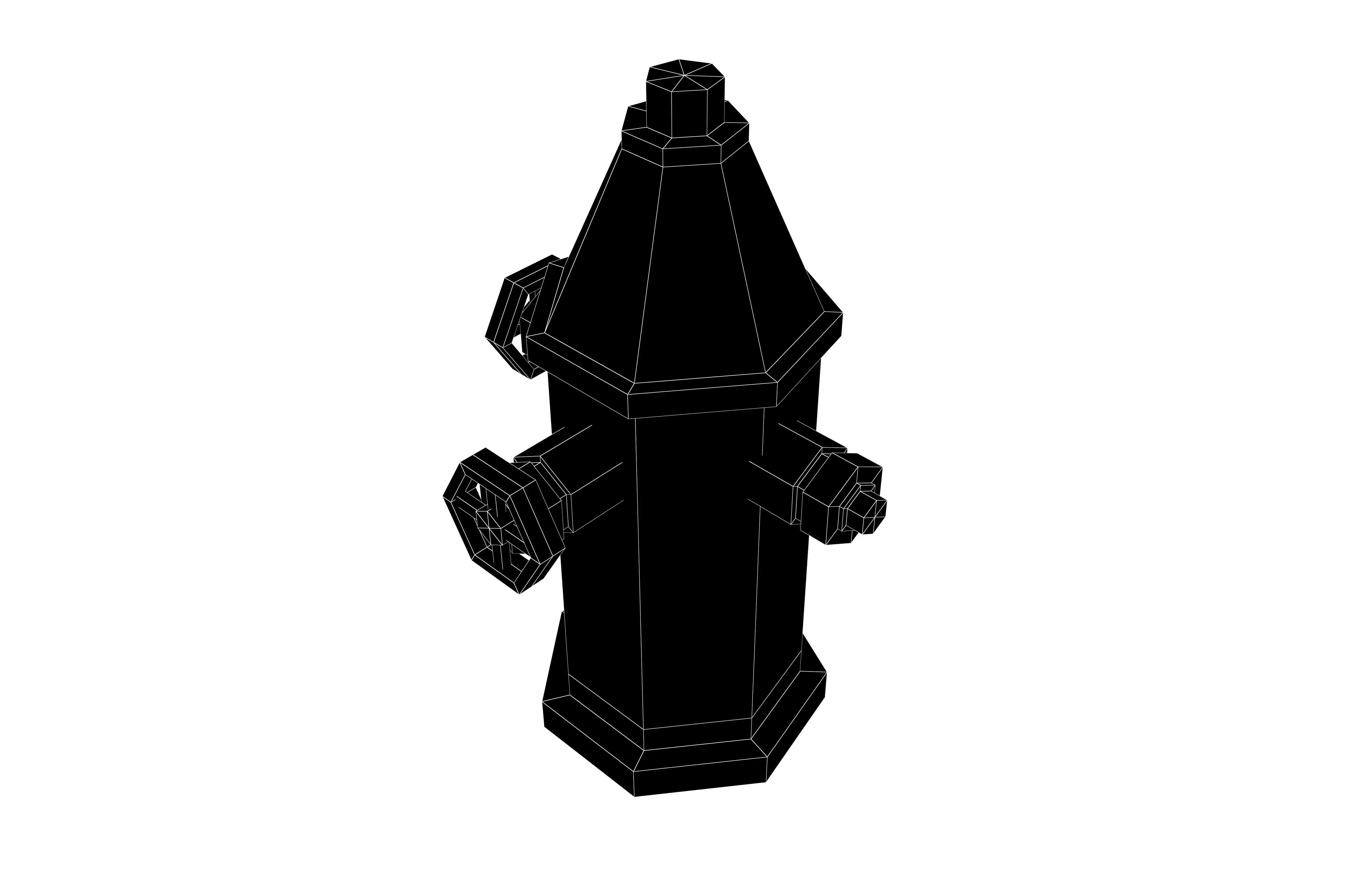 Low Poly Fire Hydrant v1 004 Low-poly 3D model_6