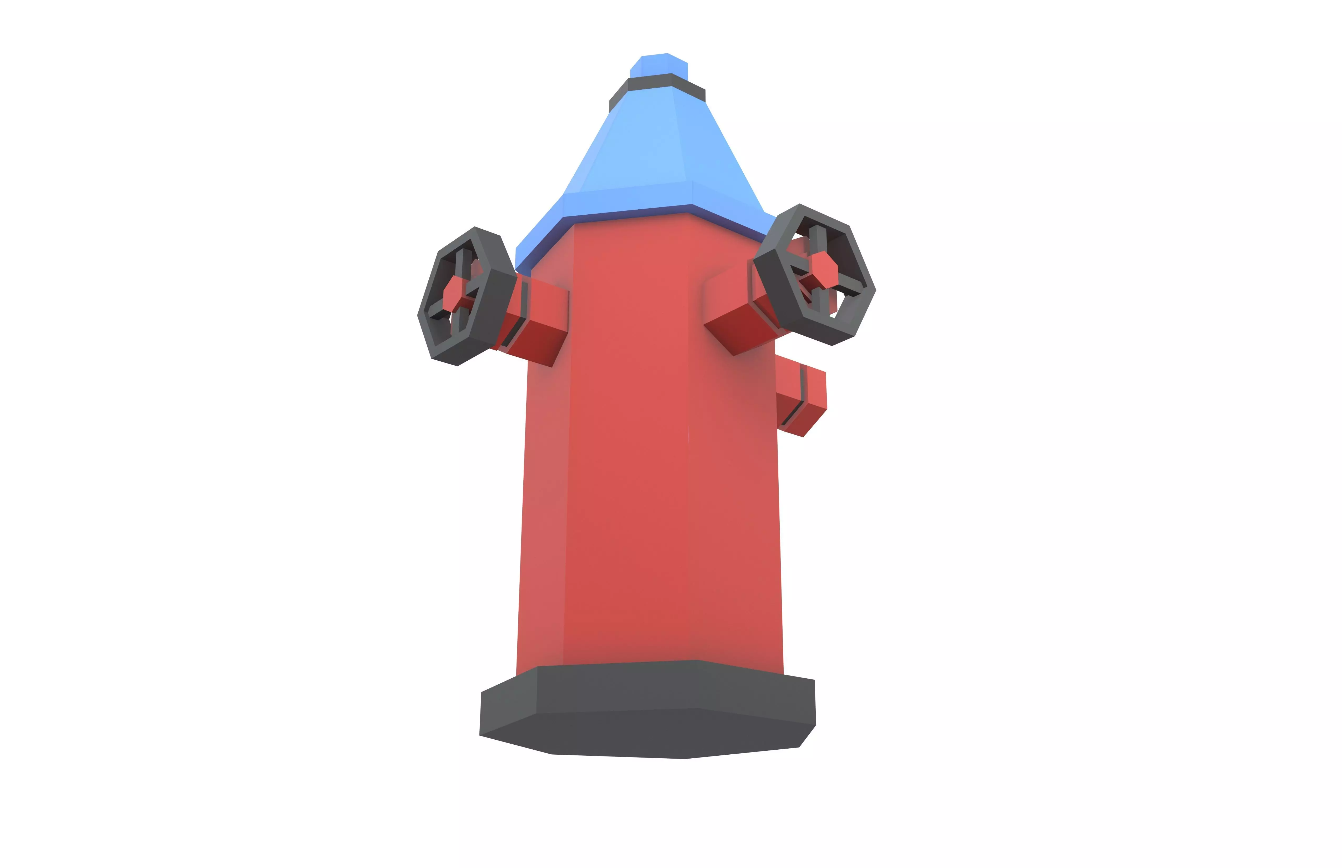 Low Poly Fire Hydrant v1 004 Low-poly 3D model_3