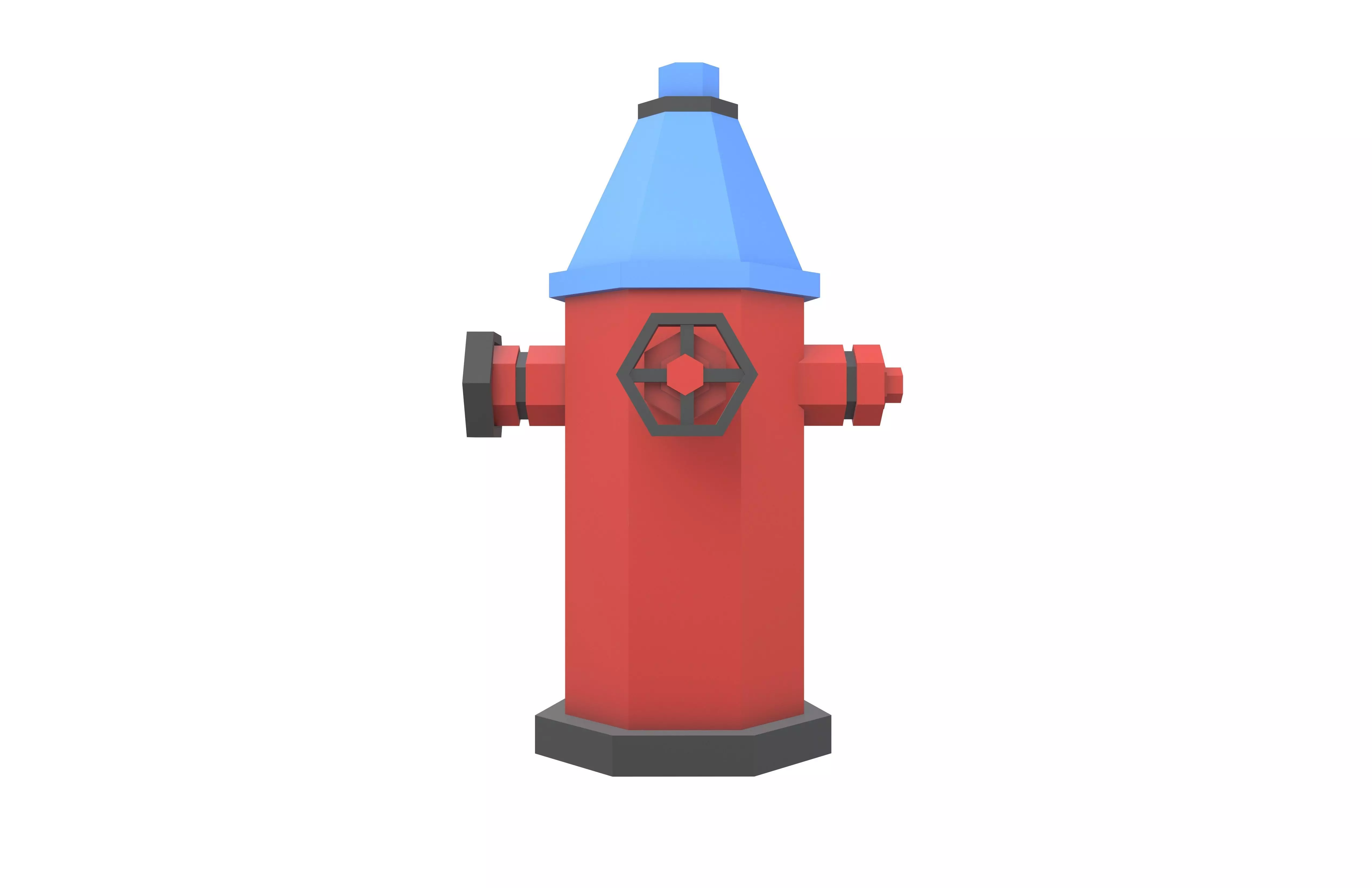 Low Poly Fire Hydrant v1 004 Low-poly 3D model_1