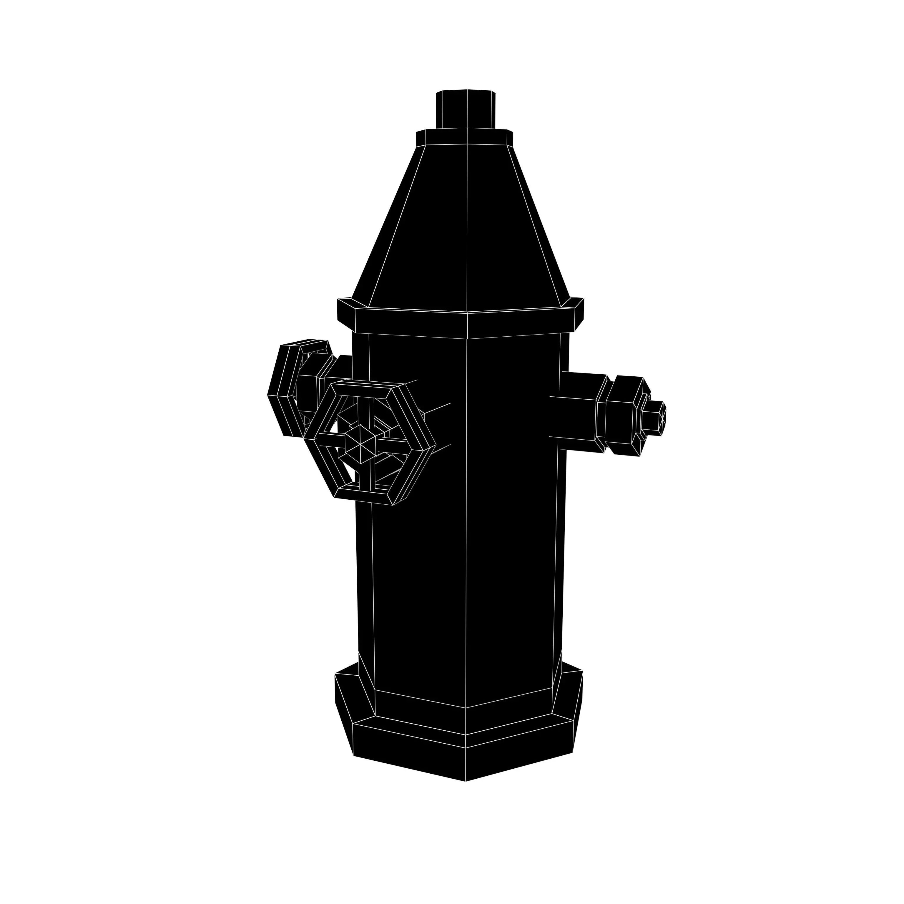 Low Poly Fire Hydrant v1 004 Low-poly 3D model_4